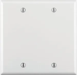 Leviton White 2 gang Plastic Blank Wall Plate 1 pk