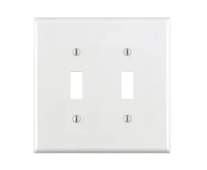 Leviton White 2 gang Thermoplastic Nylon Toggle Wall Plate 1 pk