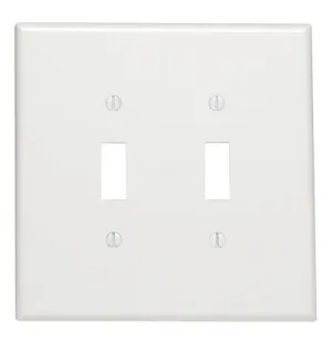 Leviton White 2 gang Thermoset Plastic Toggle Wall Plate 1 pk