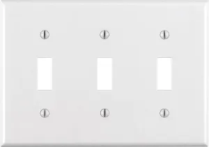 Leviton White 3 gang Thermoset Plastic Toggle Wall Plate 1 pk