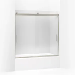 Levity 59.31" Clear Glass Sliding Bath Door in Matte Nickel