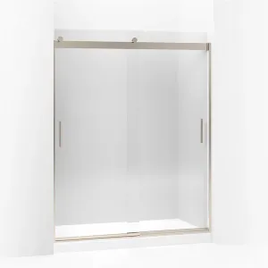 Levity 74" Clear Glass Sliding Shower Door in Anodized Brushed Bronze with 0.25" Thick Glass