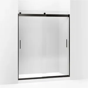 Levity 74" Clear Glass Sliding Shower Door in Anodized Dark Bronze with 0.31" Thick Glass