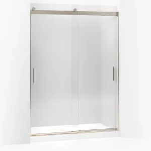 Levity 82" Clear Glass Sliding Shower Door in Anodized Brushed Bronze