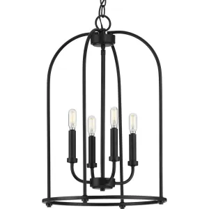 Leyden 4-Light Foyer Pendant in Matte Black