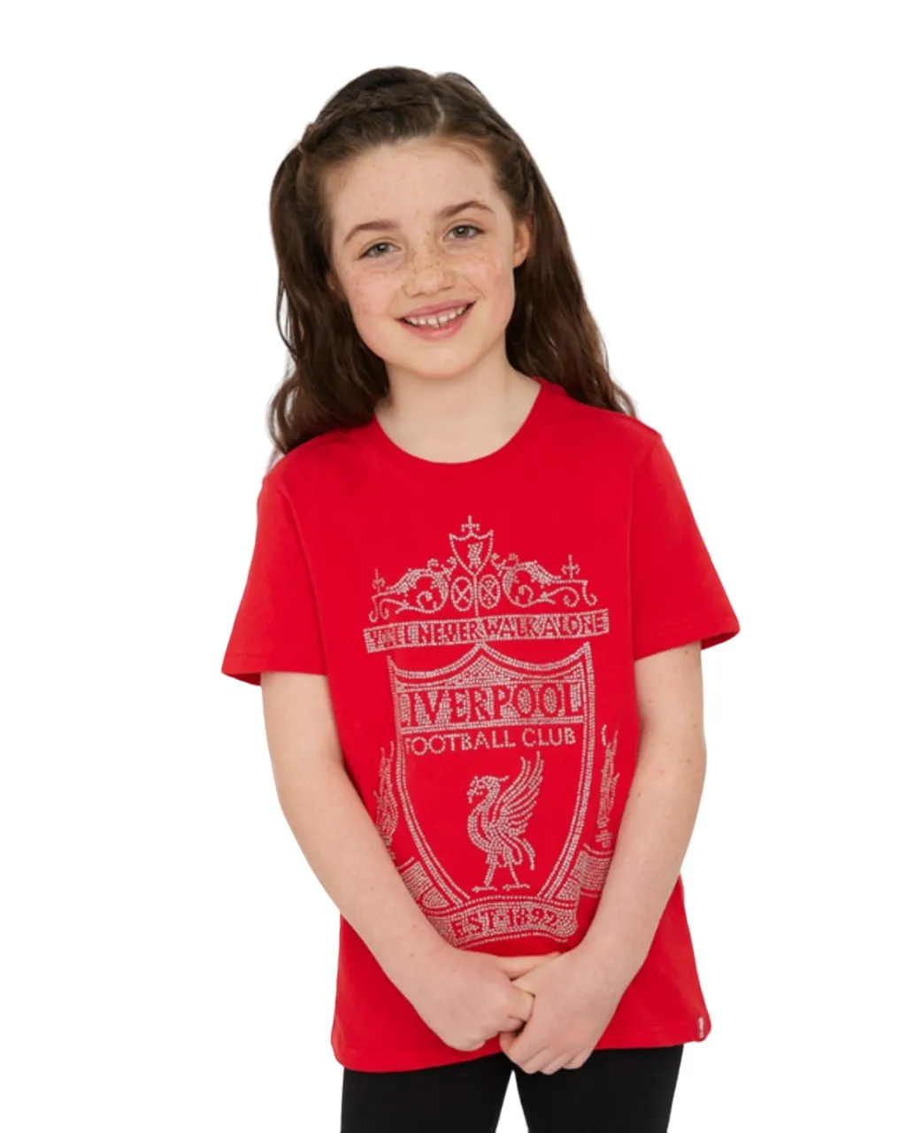 LFC Crest Diamonte Tee Junior Red RED