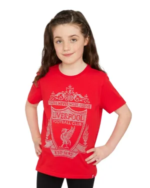 LFC Crest Diamonte Tee Junior Red RED