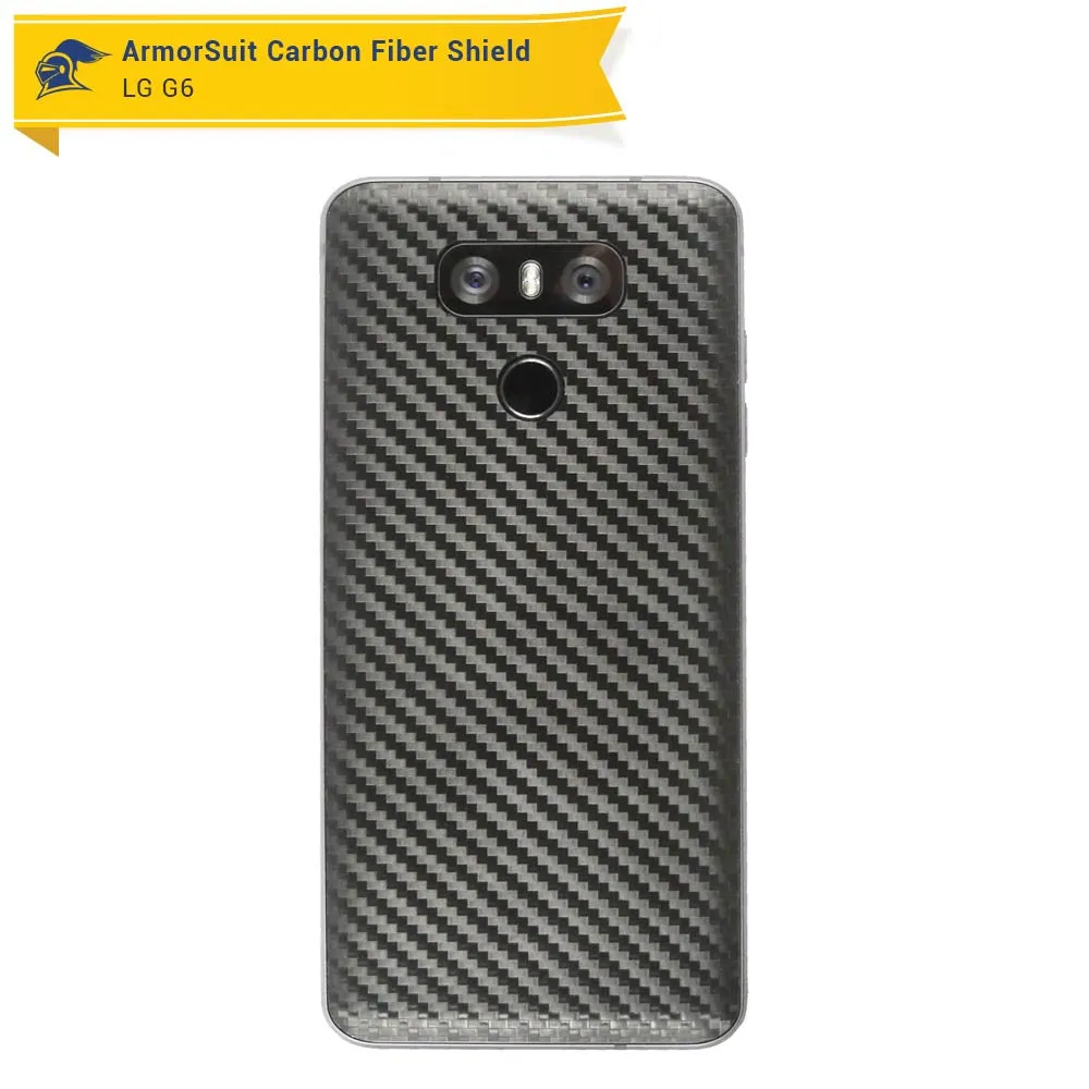 LG G6 Screen Protector   Black Carbon Fiber Skin