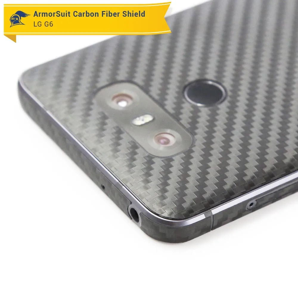 LG G6 Screen Protector   Black Carbon Fiber Skin