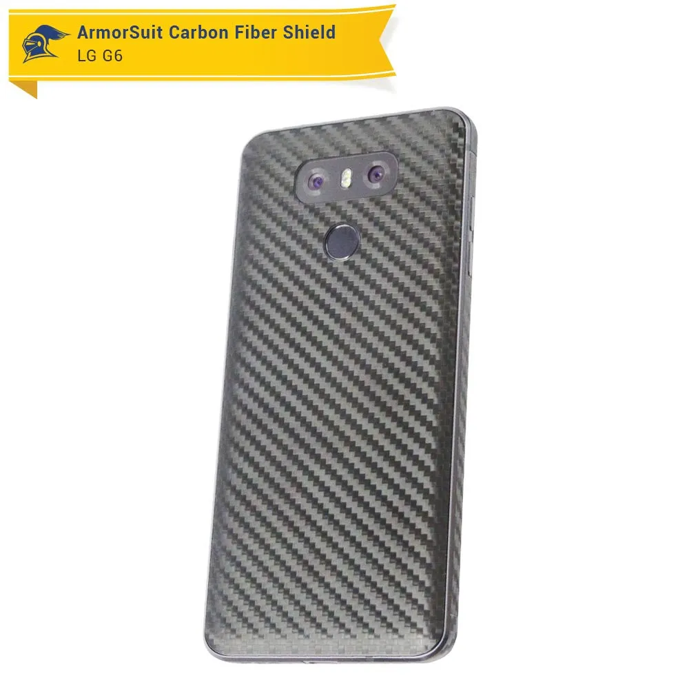 LG G6 Screen Protector   Black Carbon Fiber Skin