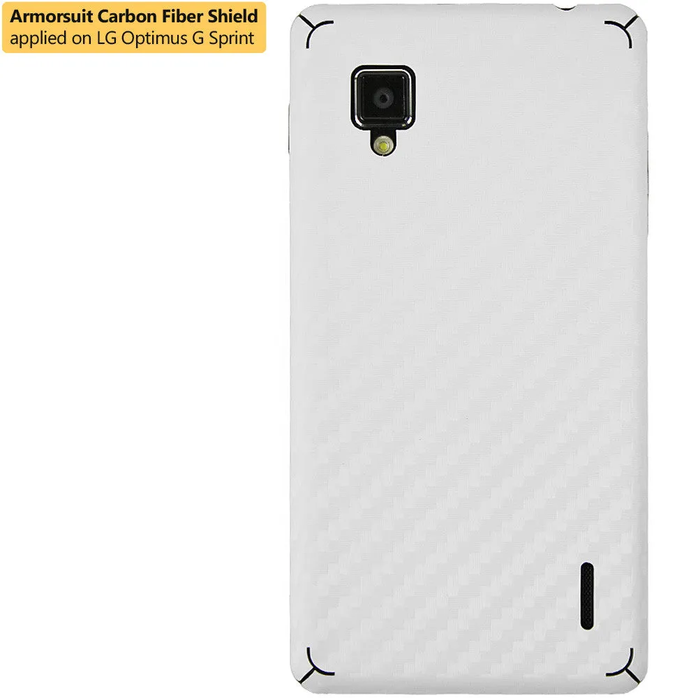 LG Optimus G (Sprint) Screen Protector   White Carbon Fiber Film Protector