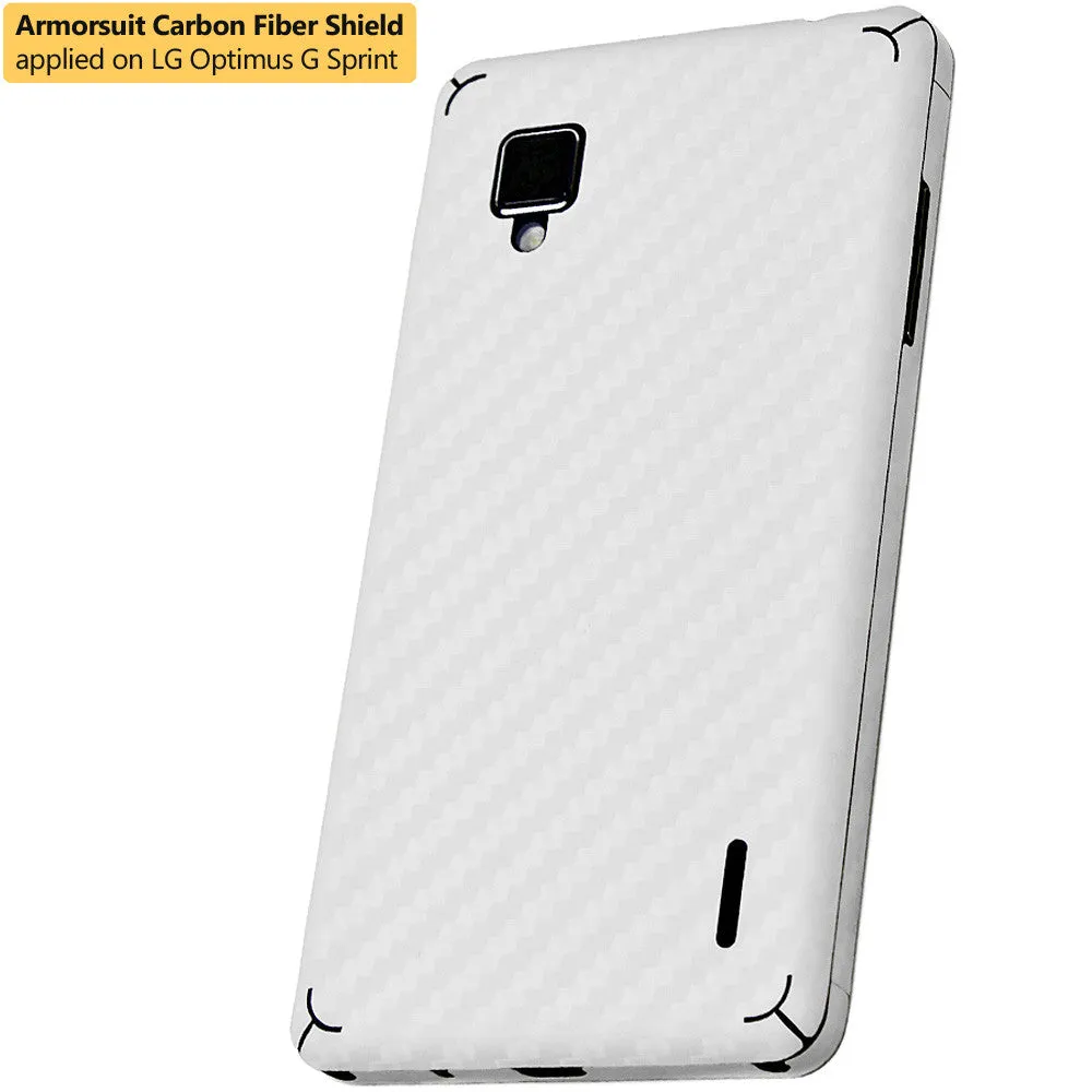 LG Optimus G (Sprint) Screen Protector   White Carbon Fiber Film Protector