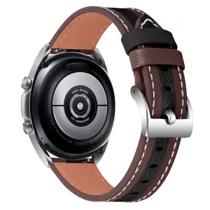 LG Watch Sport color splicing cowhide leather watch strap - Brown / Black