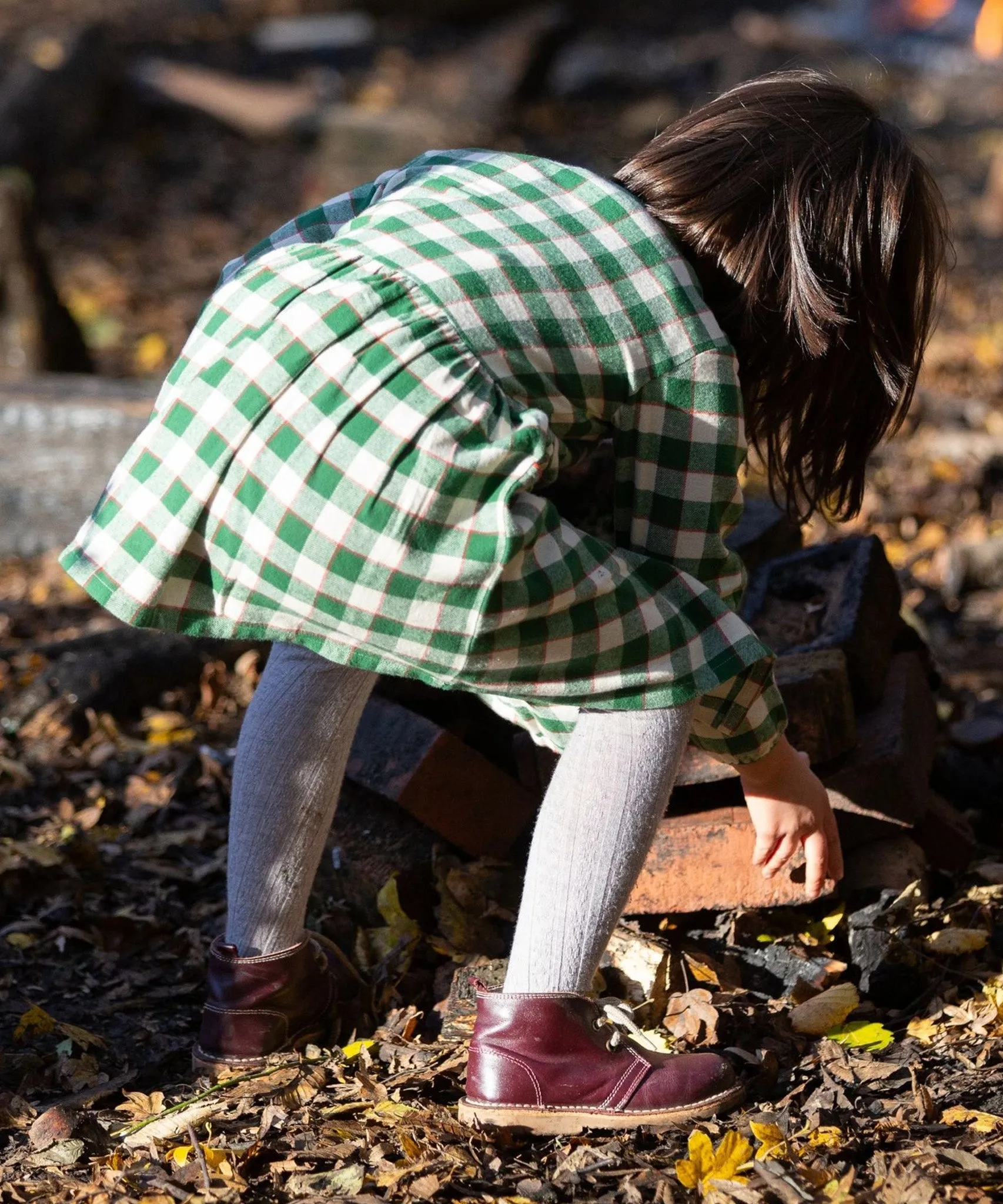 LGR Check Pocket Dress - Fern Green