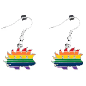 Libertarian Rainbow Porcupine Hanging Earrings