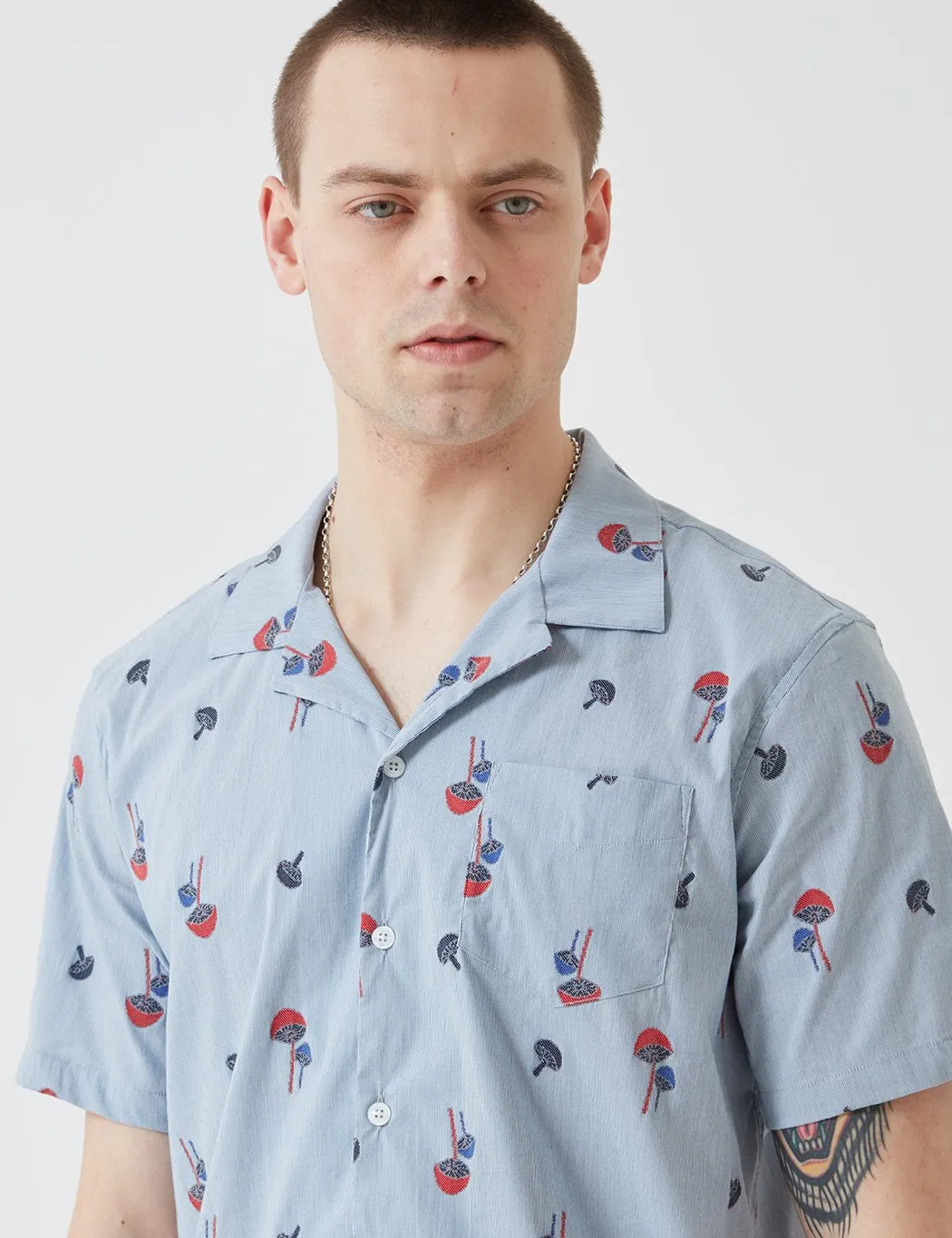 Libertine-Libertine Cave Shirt - Blue Pin Mushroom