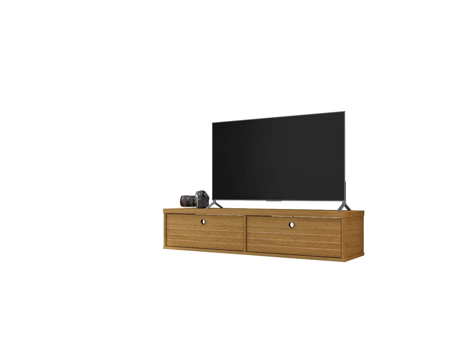 Liberty 42.28 Mid-Century Modern Floating Entertainment Center with 2 Shelves in Cinnamon