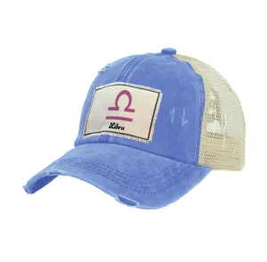 Libra Vintage Distressed Trucker Adult Hat