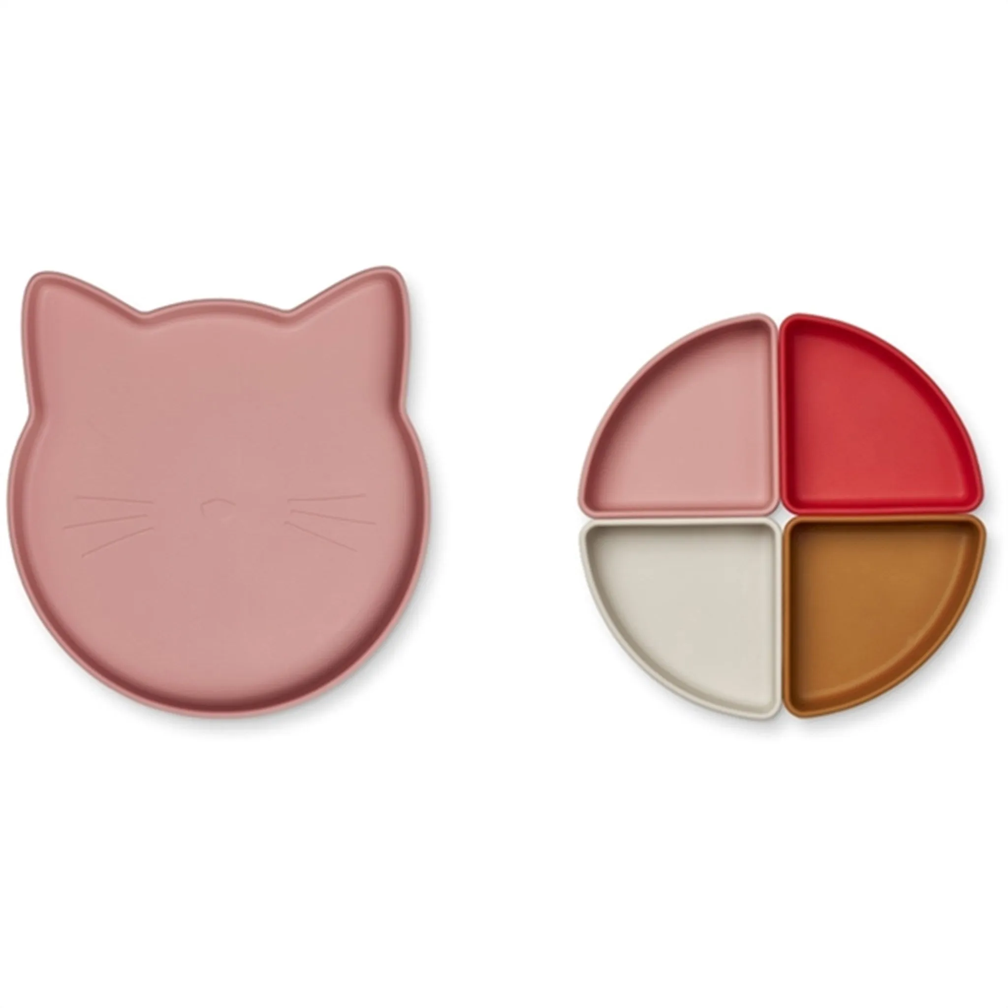 Liewood Arne Silicone Divider Plate Cat/Dusty Raspberry Multi Mix