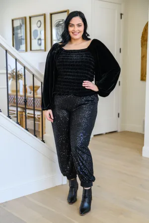 Life Of The Party Black Sequin Pants