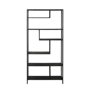 Light & Living Ylaya Shelving Cabinet in Antique Black Metal