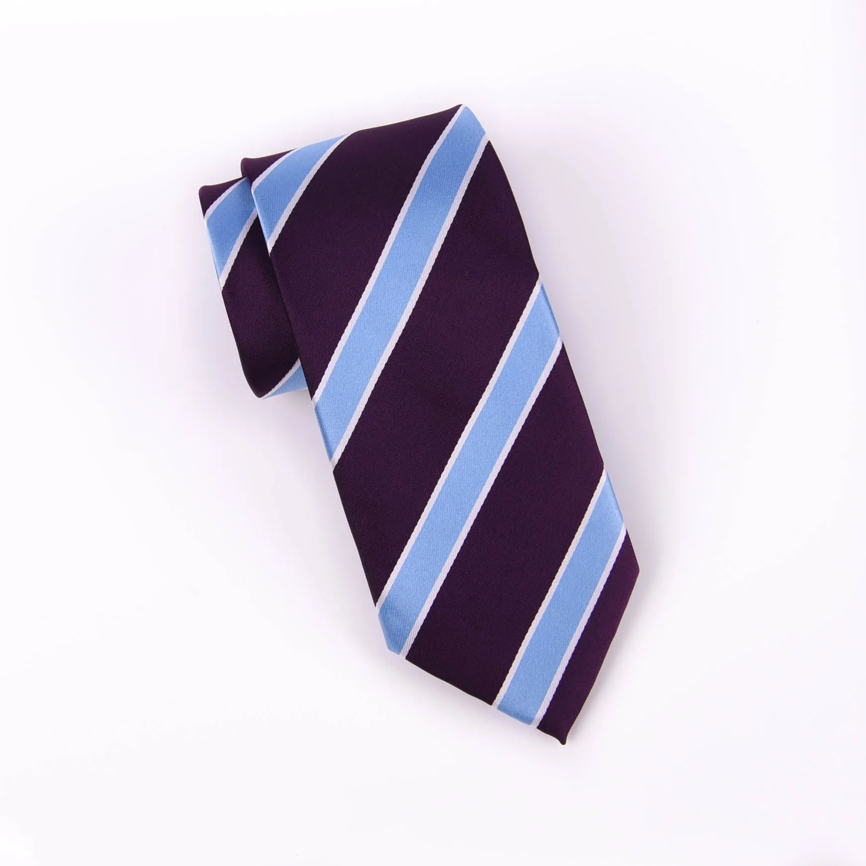 Light Blue & Purple Formal Business Striped 3 Inch Tie Mens Professional Fashion