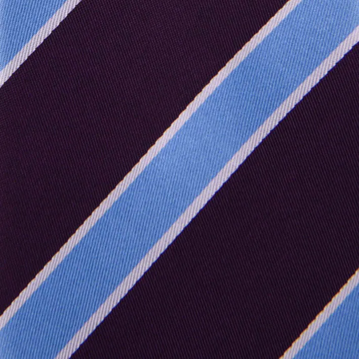 Light Blue & Purple Formal Business Striped 3 Inch Tie Mens Professional Fashion