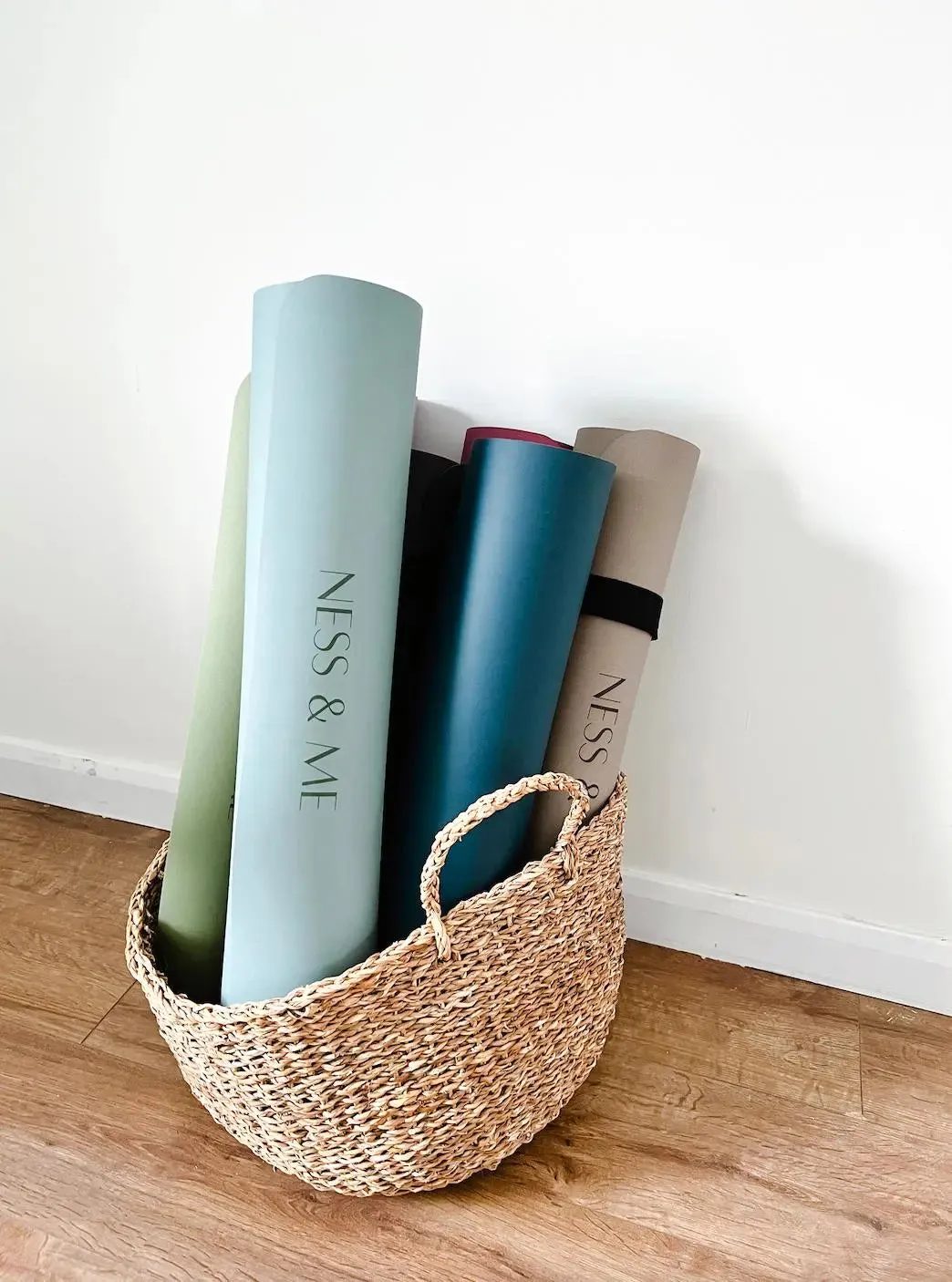 Light Blue Anti-Slip Yoga Mat 4mm (  Free Carry Strap)