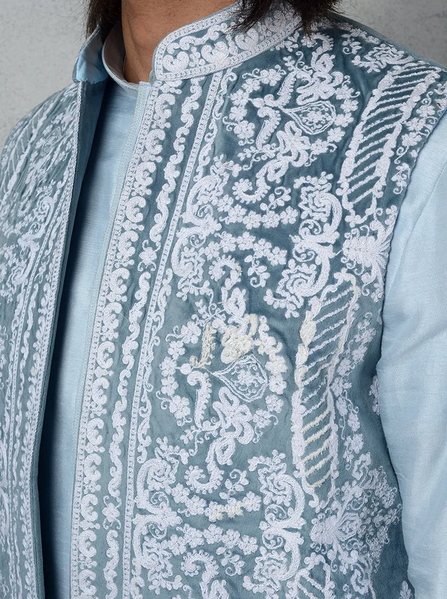 Light Blue Bandhgala Jacket | Siddhesh Chauhan