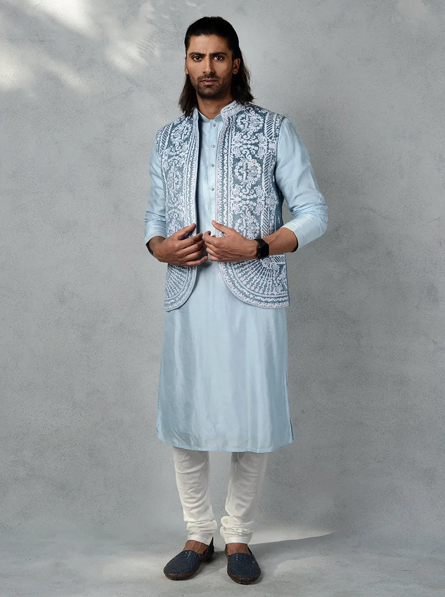 Light Blue Bandhgala Jacket | Siddhesh Chauhan