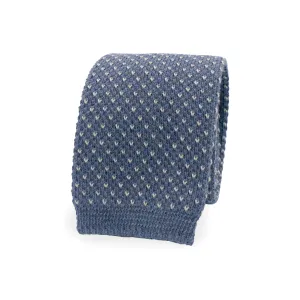 Light blue cotton knitted tie