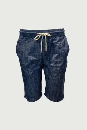 Light Blue Cotton Linen Shorts