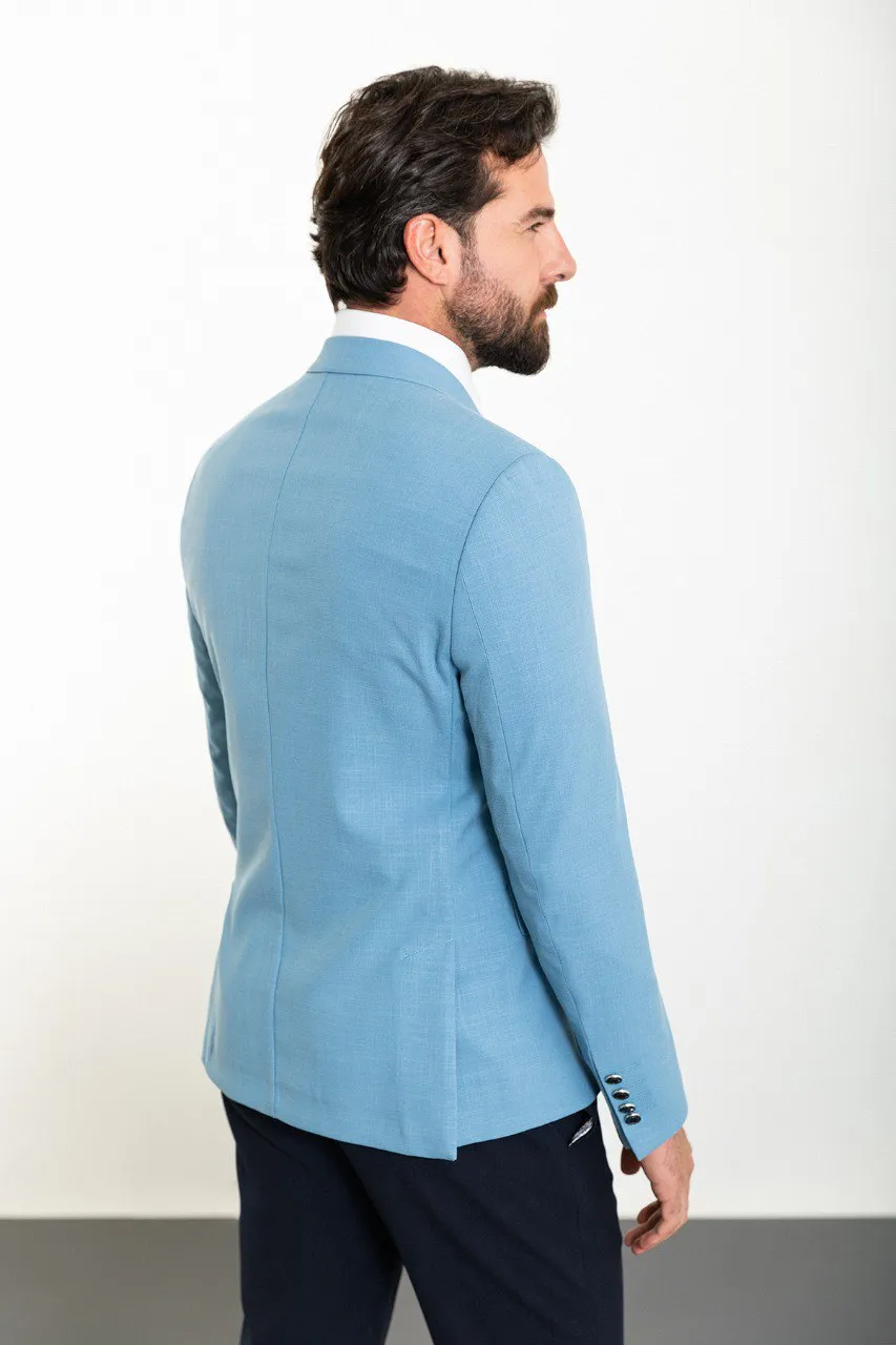 Light Blue Double Breasted Blazer