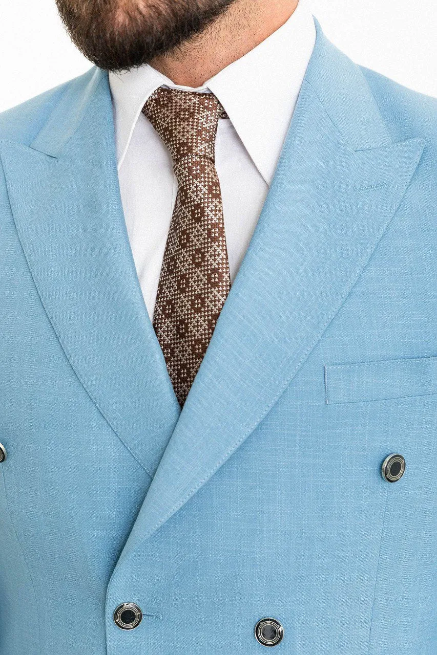 Light Blue Double Breasted Blazer