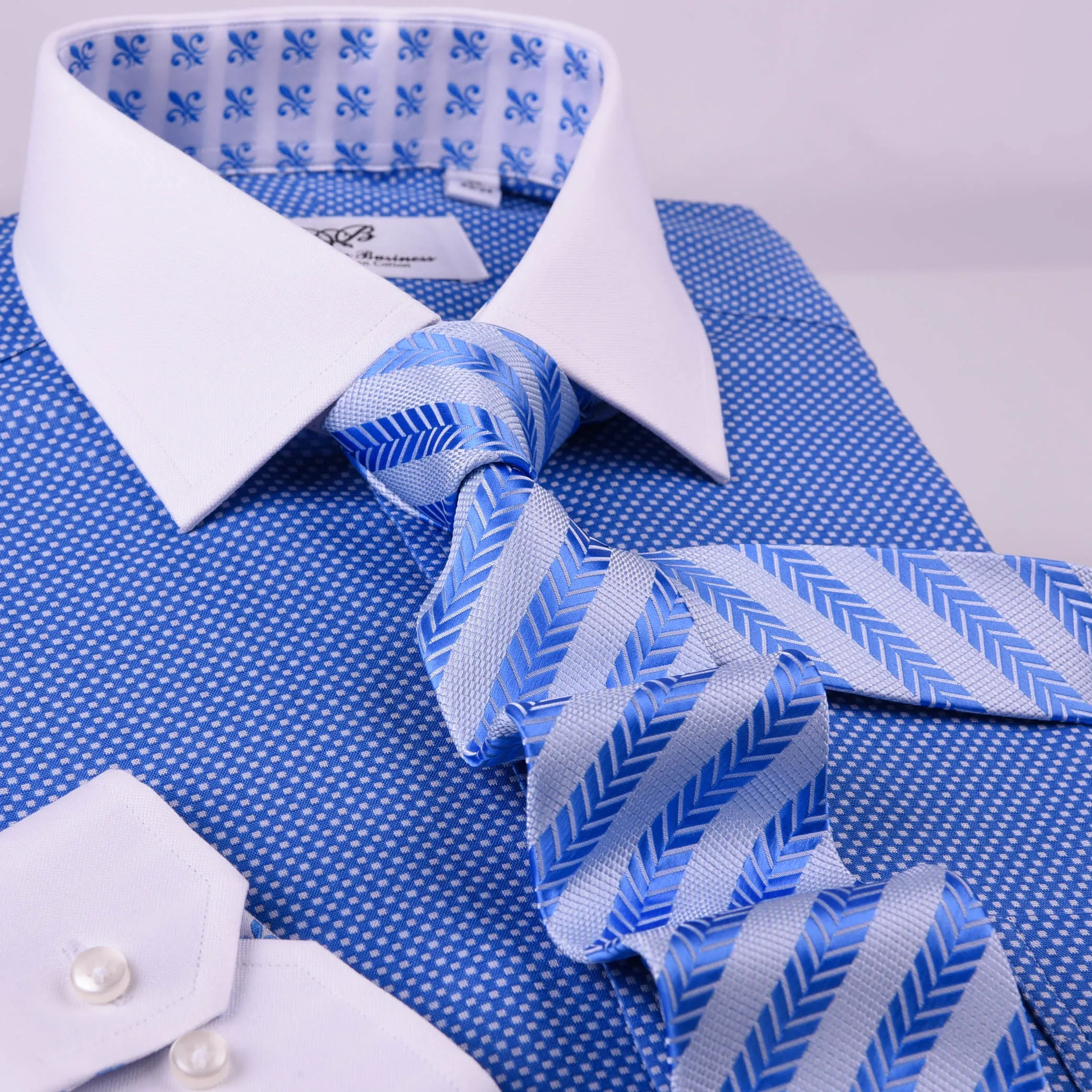 Light Blue Herringbone Formal Business Striped 3" Tie Mens Professional Fashion