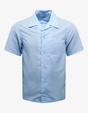 Light Blue Linen-Blend Shirt