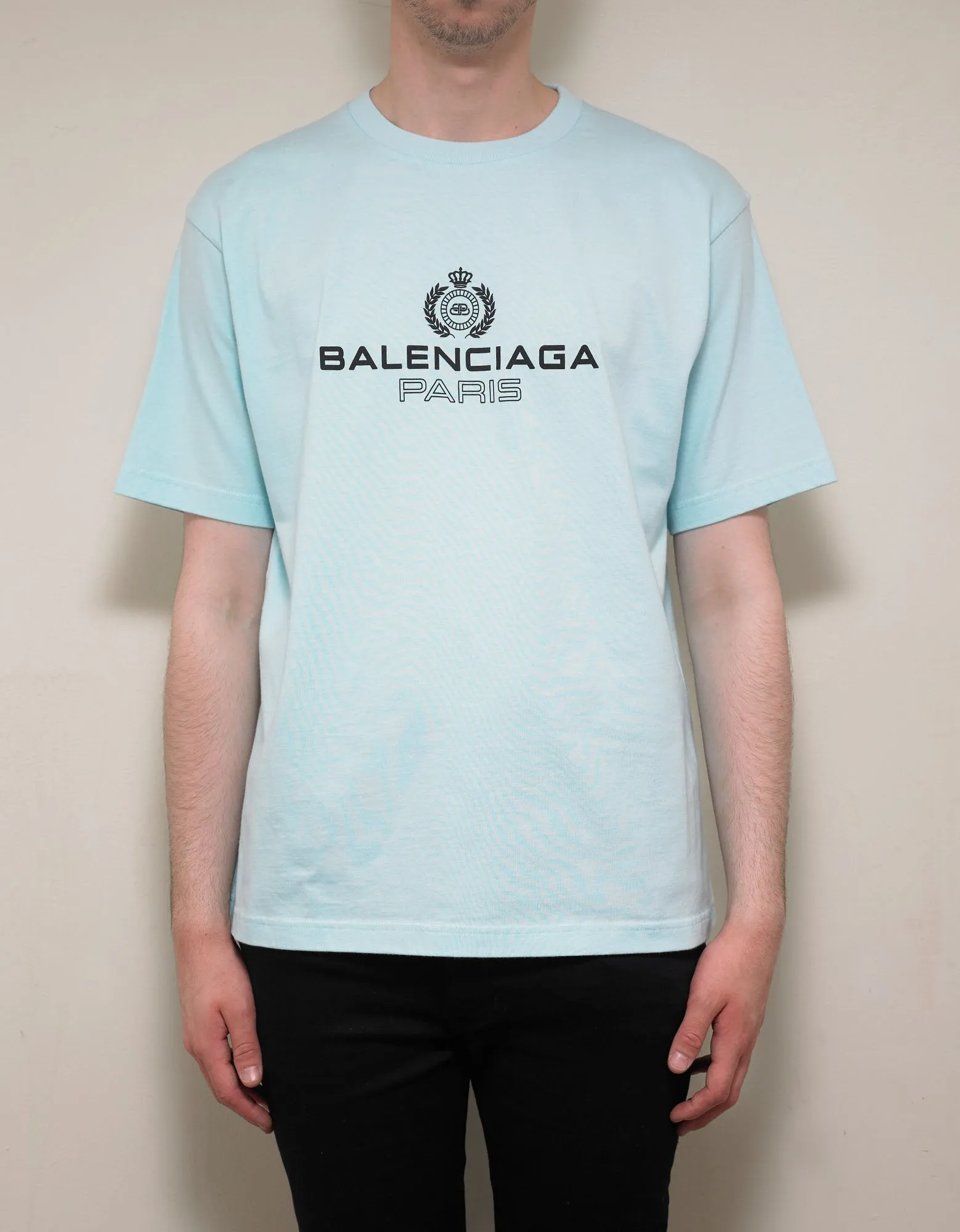 Light Blue Logo Print T-Shirt