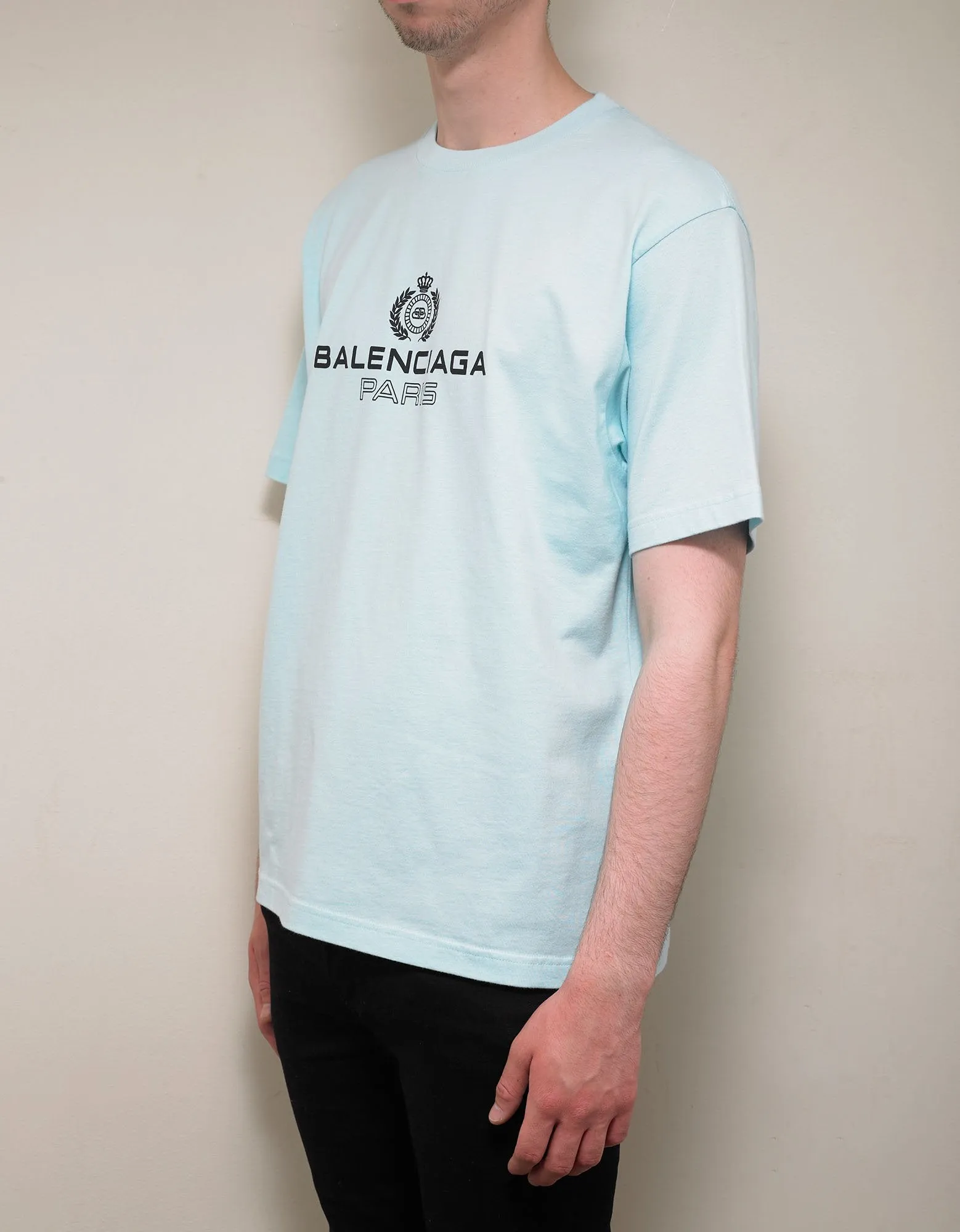 Light Blue Logo Print T-Shirt