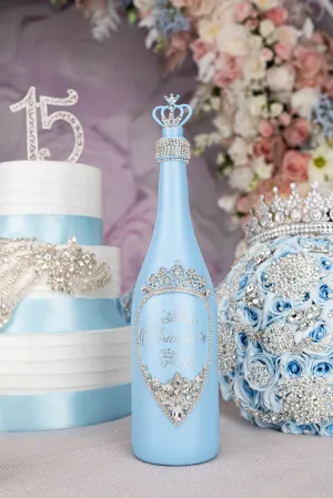 Light blue quinceanera bottle