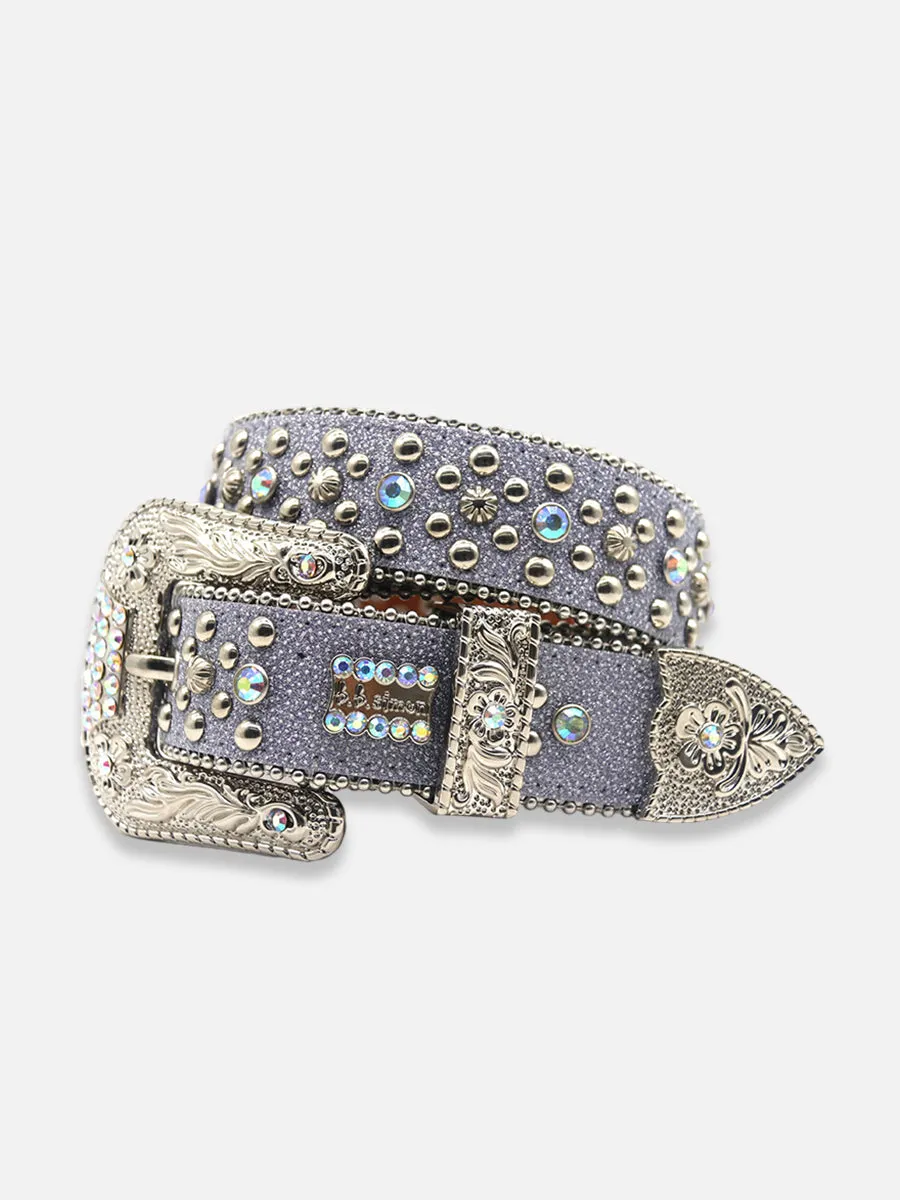 Light Blue Rhinestone Belt