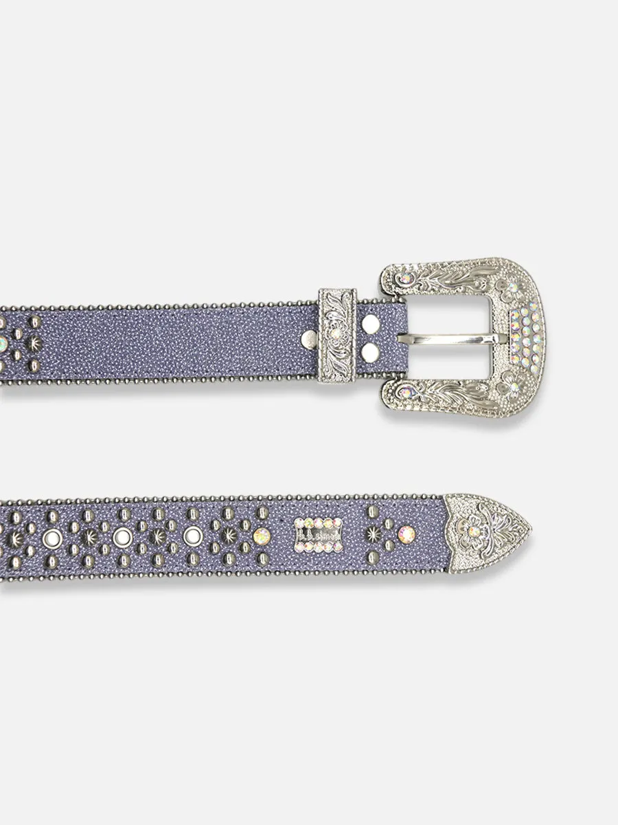 Light Blue Rhinestone Belt