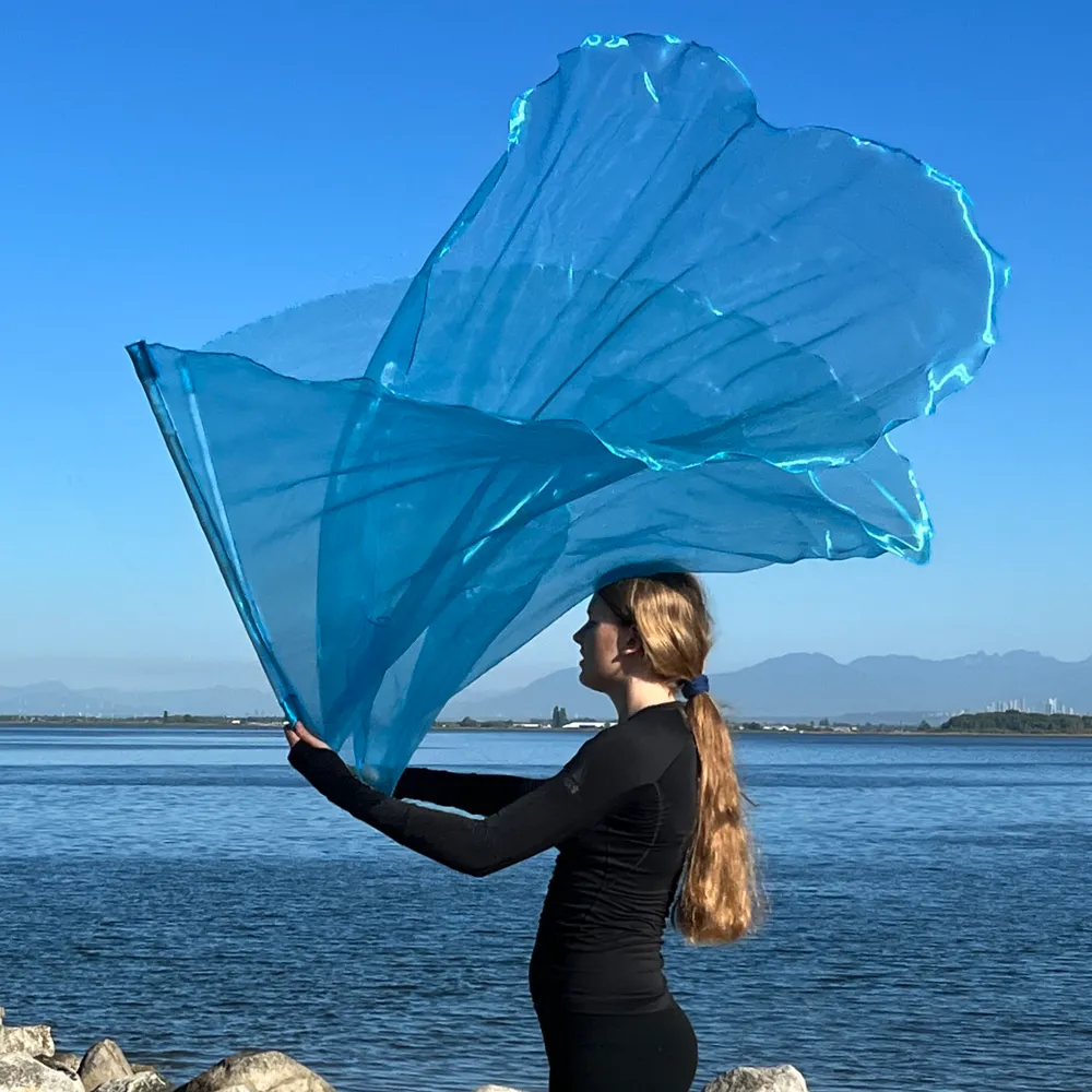 Light Blue Sheer Worship Flags