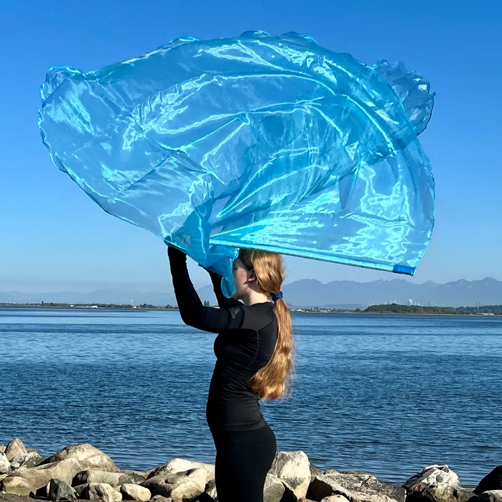 Light Blue Sheer Worship Flags