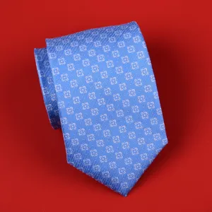 Light Blue Sparkling Starry Night Diamond Stars Woven Tie 8cm