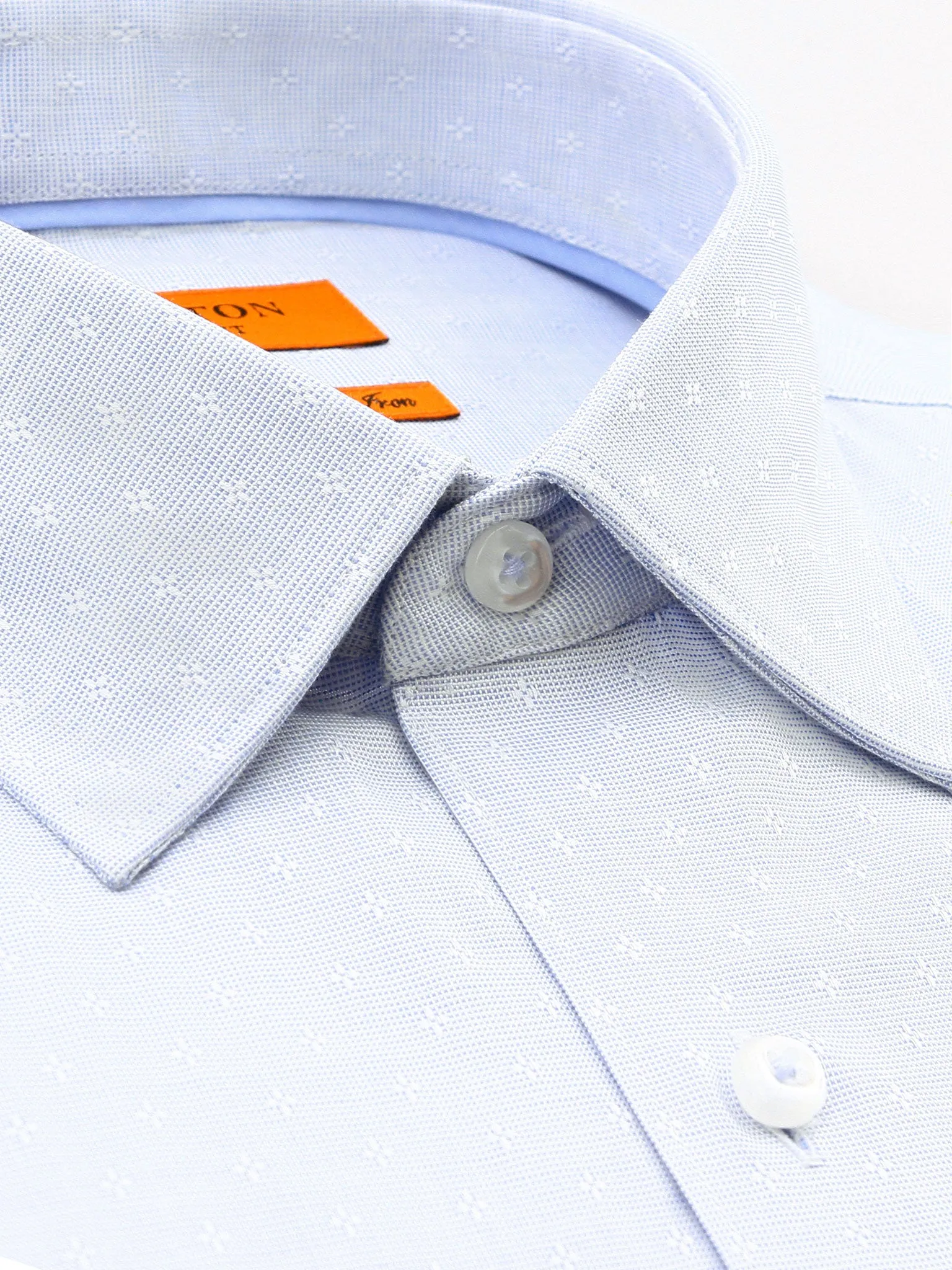 Light Blue Textured Slim Fit Kendrick Pure Cotton Shirt