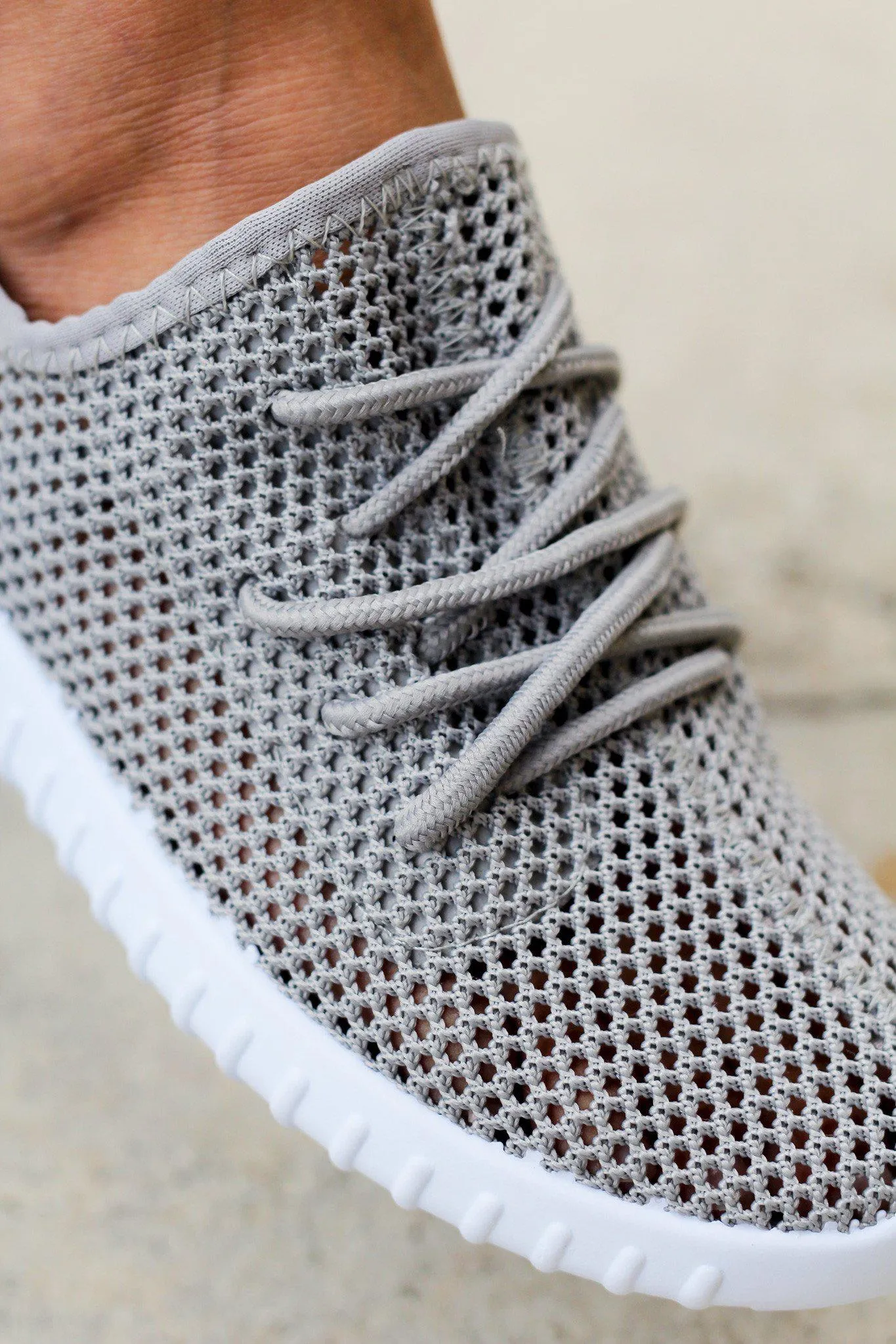 Light Gray Mesh Sneakers