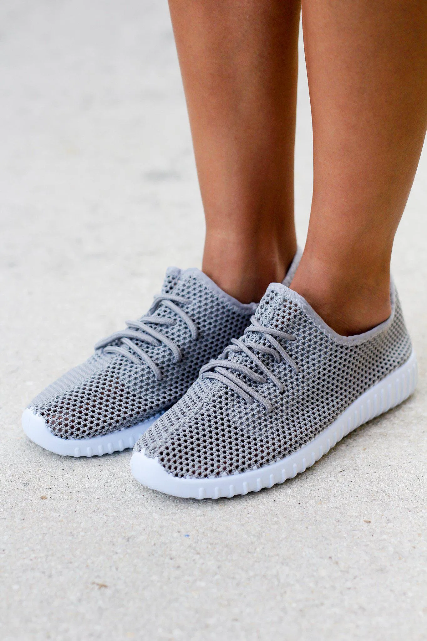 Light Gray Mesh Sneakers