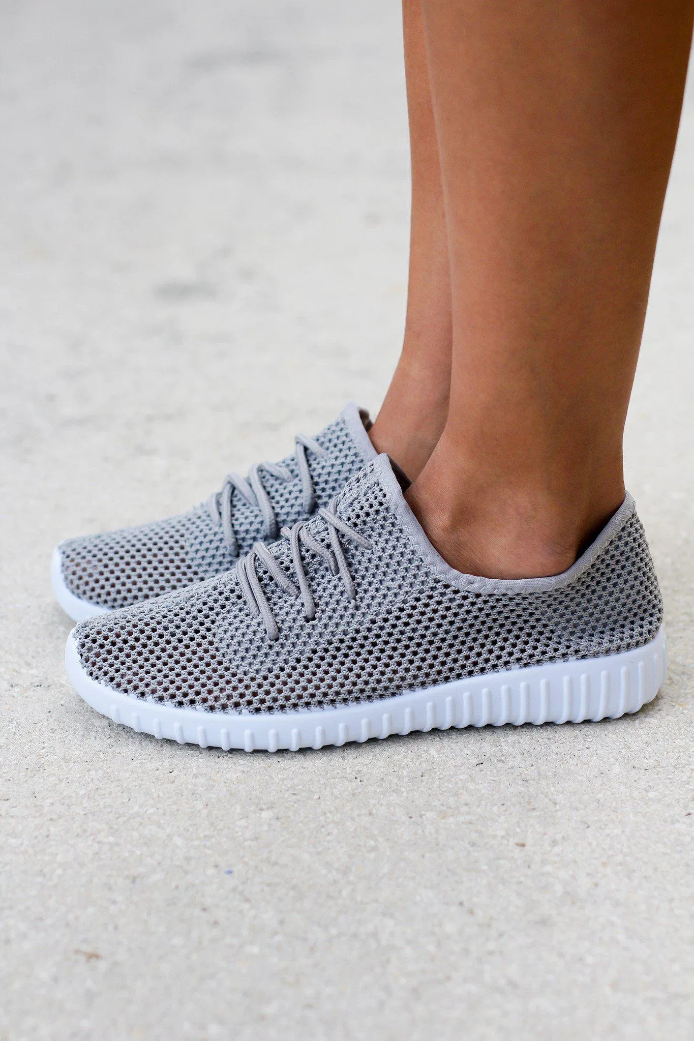 Light Gray Mesh Sneakers