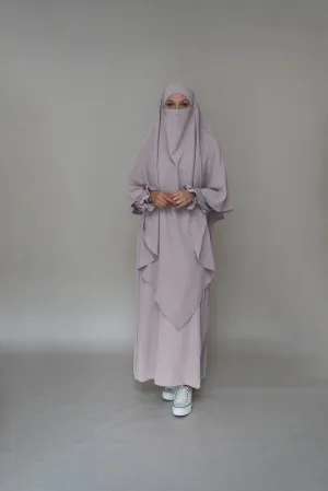 Light Gray Non-Wrinkle Prayer Gown Abaya Dress