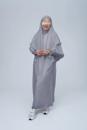 Light Gray Pristine prayer gown for Omrah or prayer